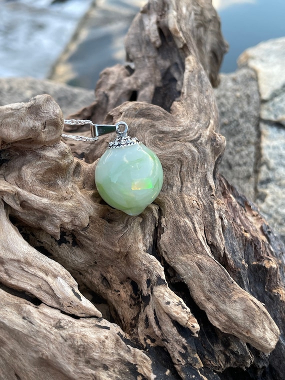 Resin Necklace Green Necklace Unique Jewelry Wood Resin Jewelry Etsy UK