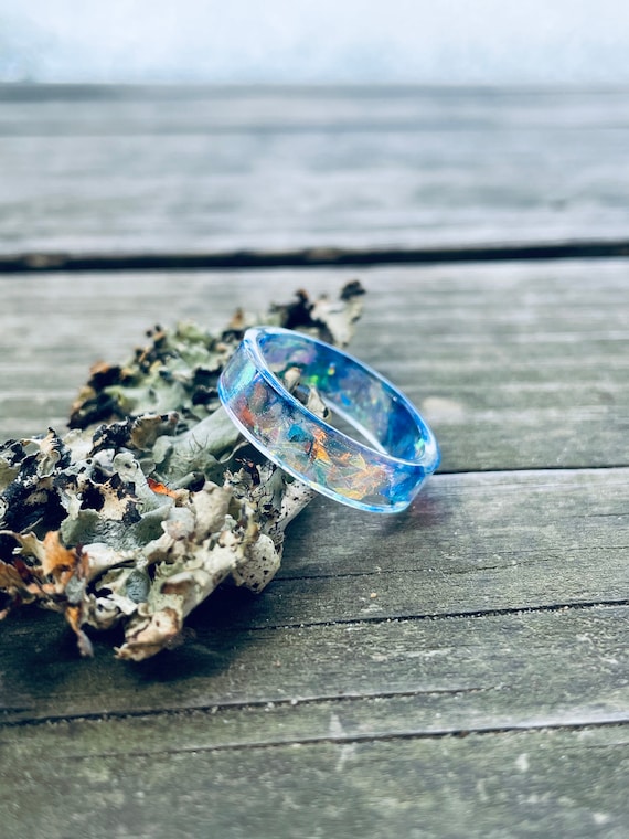 Bague en r sine translucide bleue bague en r sine bague en