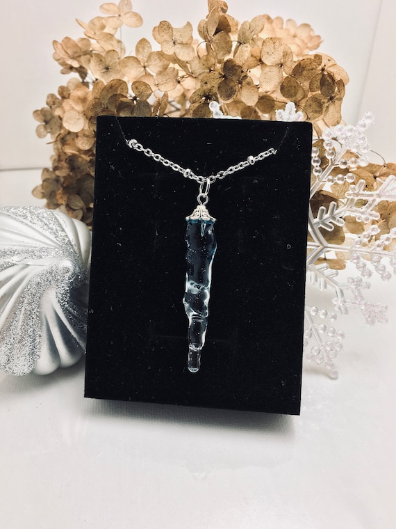 Christmas Jewelry icicle Resin Necklace glass Resin Jewelry unique