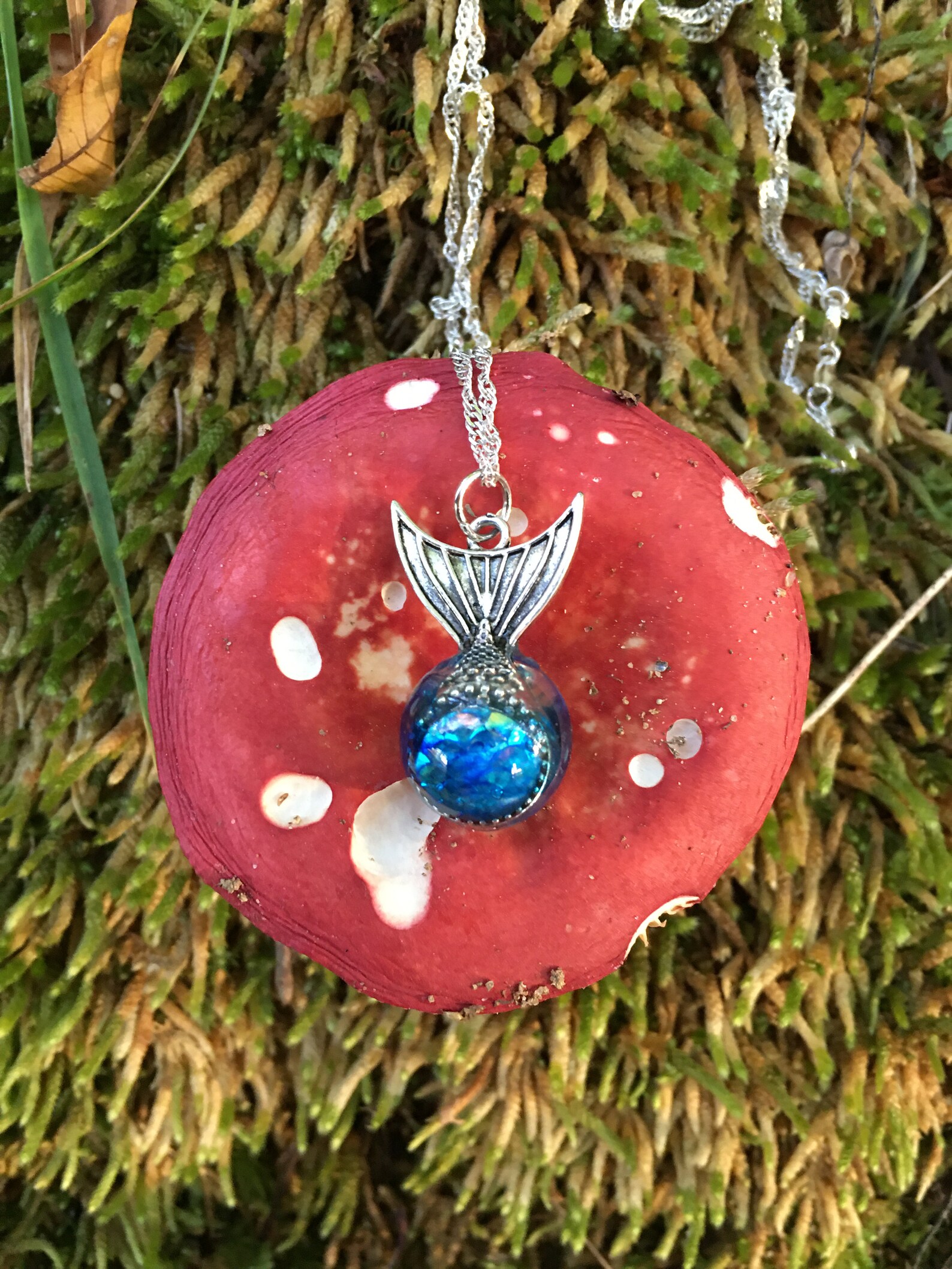 Mermaid tail necklace mermaid necklace beach resin necklace Etsy