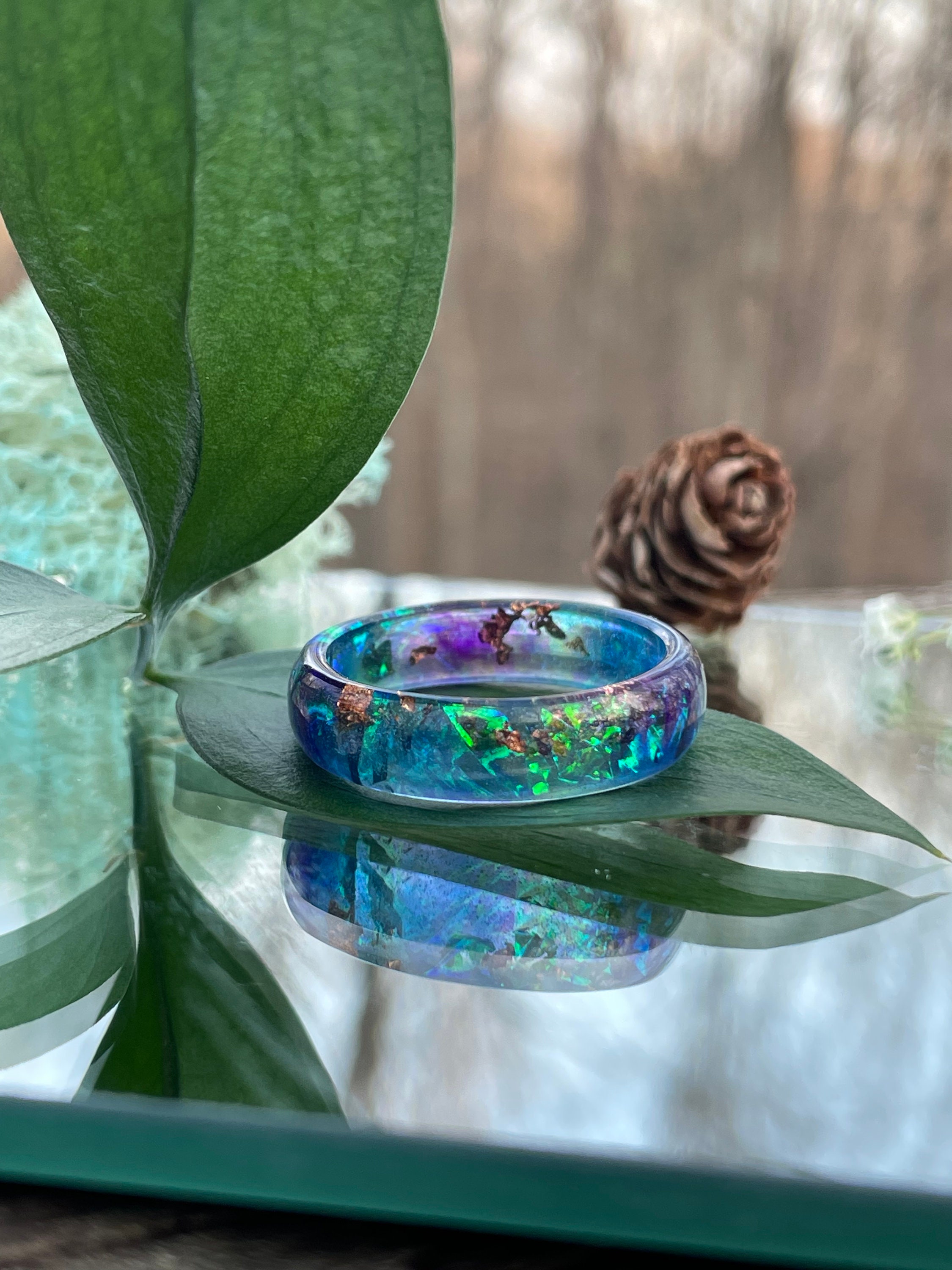Nature ring with Real flowers, Resin ring jewelry, Purple ring – Smile with  Flower