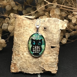 Unique owl necklace, owl pendant, owl lovers gift,  blue owl pendant, mom owl jewelry, gifts for her, wanderlust jewelry,