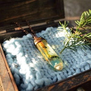 Handcrafted Galaxy Resin Pendant: Bronze Wire Wrapped Necklace