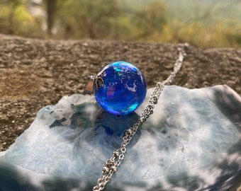 Blue Galaxy pendant, Wanderlust jewelry