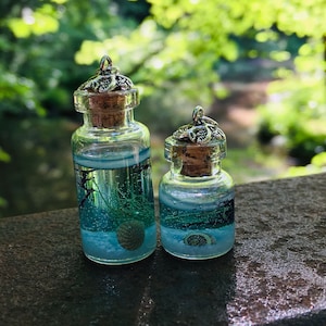 Ocean resin necklace, resin necklace, epoxy resin necklace, beach in a bottle, cruise gifts, preserved moss pendant, succulent jewelry