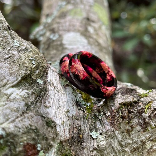 Couple ring set, resin ring, mens resin ring, pinky ring women, mens pinky ring, best friend rings, alternative engagment rings