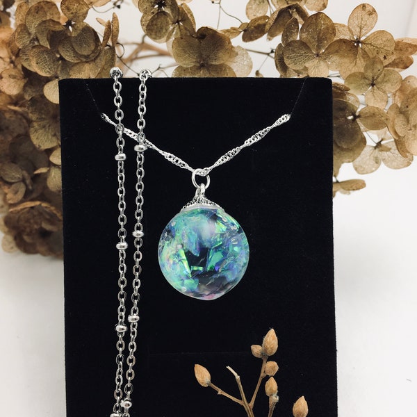 Galaxy pendant, resin necklace, epoxy resin necklace, astronomy gifts, step mom gift, adoption gifts