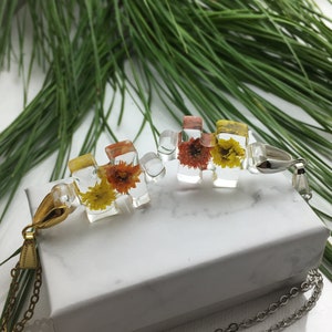 Resin necklace, resin flower pendant, epoxy resin necklace, succulent jewelry, adoption gifts, dance teacher gifts, wanderlust jewelry
