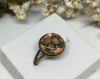 Nature resin ring, resin forest ring, flower resin rings, boho ring set, best friend rings, aesthetic rings, dance teacher gifts