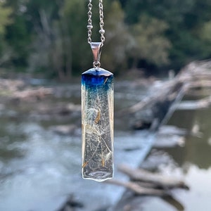 Dandelion Necklace, Real Dandelion Seed Necklace, Dandelion Charm, Resin Necklace, Moldavite Necklace, Gifts for her