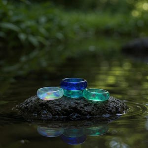 Iridescent Resin Ring, Rainbow Shimmer glitter, Custom Color Choice