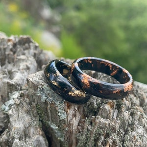 Resin ring, grunge rings, pinky ring women, couples ring set, chunky gold rings, mens resin ring, engagment rings