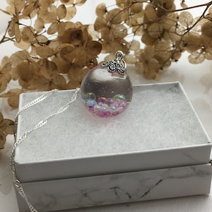 Resin orb necklace, galaxy pendant, fairy tale necklace, astronomy gifts, adoption gifts