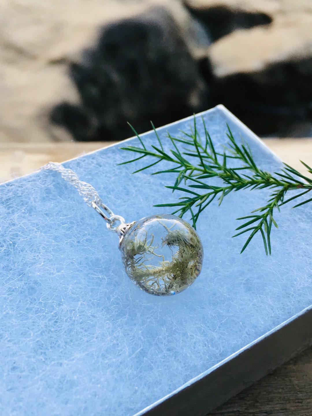 Resin Flower Pendant, Epoxy Resin Necklace, Succulent Jewelry, Adoption