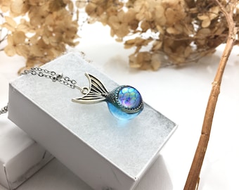 Mermaid tail charm, ocean resin necklace, resin necklace, cruise gifts, adoption gifts, expecting mom gift, dance teacher gift
