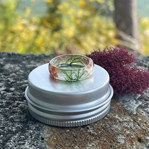 Nature resin ring, resin ring, forest resin ring, mens resin ring, resin ring women, copper ring men