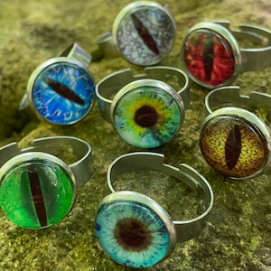 Dragon eye ring, blue resin ring, mens resin ring, mens pinky rings