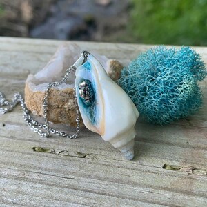 Turtle resin necklace, Ocean resin necklace, sea shell necklace, cna gifts