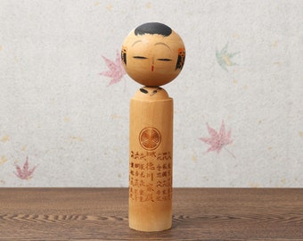 Vintage Shin-gata kokeshi doll, Tokugawa Shogun family, Japanese wooden kokeshi doll