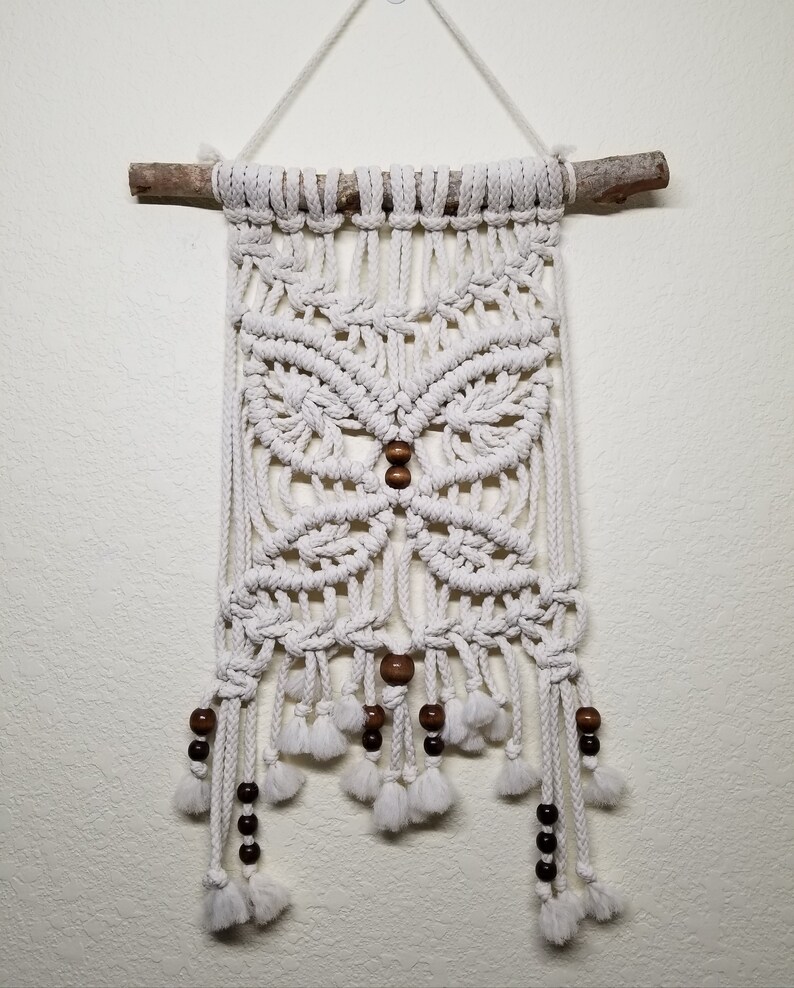 Butterfly Macrame Wall Hanging 2 patterns available Etsy