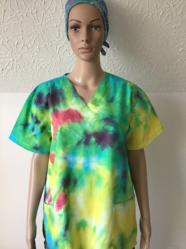 Tie Dye Scrub Nurse's Scrub Top. Nurse Uniform Medical Etsy Israel