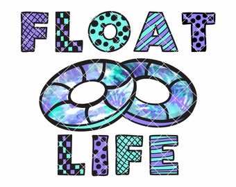 Vida flotante, tubo de río PNG Diseño de sublimación de viaje flotante, DESCARGA INSTANTÁNEA