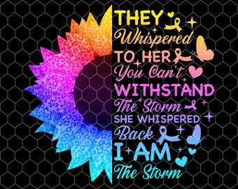 Rainbow Cheetah Sunflower PNG: I am the Storm Printable (Digital Download)