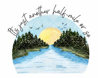 River Scene PNG: Sublimation Digital Download