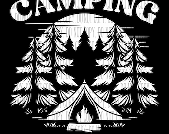 Camping: Because Therapy is Expensive, SVG/PNG digital DOWNLOAD, Silhouette, Cricut, direct-to-film, & direct-to-garment compatible