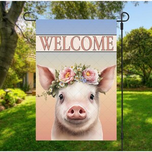 Cute Baby Pig Garden Flag Design/ Sublimation Garden Flag Design/ Digital Download/ 12x18 yard flag