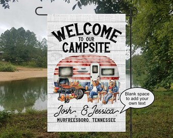 Personalized Campsite Garden Flag Design (PNG Digital Download)