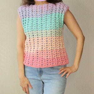 EASY Crochet Shell Stitch summer top PATTERN ONLY. Great crochet beginner women's top. Fun shell clusters stitch. One row repeat.