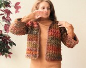 Crochet Fall Cardigan for women. Crochet Autumn Cardigan. Cozy Crochet Fall Sweater for women. Cozy Crochet Autumn Cardigan Rich fall colors