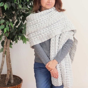 Crochet Cable Scarf. Crochet Cable Wrap. Crochet wrap scarf. Crochet Long Scarf. Crochet wrap around scarf. Easy crochet cable scarf.