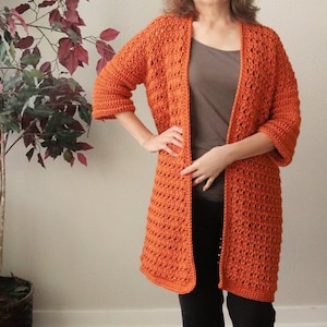 Crochet Long Cardigan Duster PATTERN. Crochet Duster. Easy stitches and easy sleeves for a Crochet Beginner Friendly crochet long cardigan.