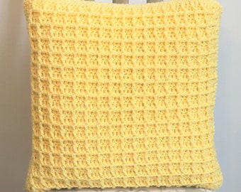 Crochet Waffle Pillow Cover PATTERN. Easy crochet pattern, Crochet Cushion Cover, Crochet Housewarming gift, Crochet Homeware
