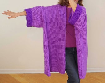 Crochet Oversized Cardigan EASY for crochet beginners. One simple stitch! Crochet long cardigan for women.