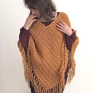 Crochet Poncho PATTERN, Crochet Women's Poncho, Easy Crochet Poncho, Crochet beginner Poncho, Crochet Poncho Fringe, Crochet Thanksgiving