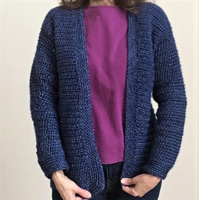 Crochet PATTERN for CLASSIC Crochet CARDIGAN for women. Uses basic crochet stitches to create a beautiful sweater. image 4