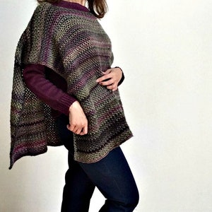 Crochet poncho pattern for women. Crochet Fall Poncho, Crochet Ruana, Crochet western poncho Easy crochet poncho for crochet beginner