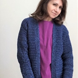 Crochet PATTERN for CLASSIC Crochet CARDIGAN for women. Uses basic crochet stitches to create a beautiful sweater. image 6