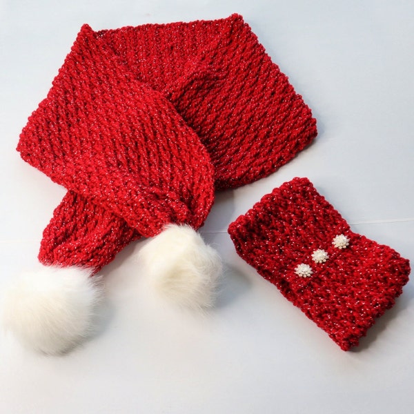 Crochet Holiday Scarf PATTERN PLUS crochet Holiday EAR Warmer or crochet Holiday Headband. Featuring the Easy, beautiful, Alpine Stitch.