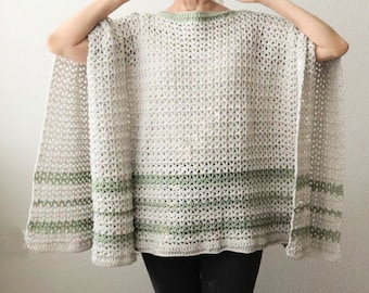 Crochet Rectangle Poncho PATTERN. Crochet women's poncho. Rectangle design makes it very easy to work up. Great Fall crochet wearable.