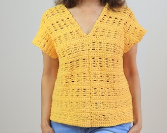 Easy Crochet Summer Top PATTERN. Great for crochet beginners pattern. Uses one basic stitch. Fast for experienced crocheter.