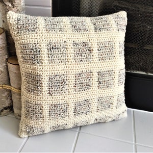 Crochet Pillow Cover PATTERN, Crochet Farmhouse pillow cover,  Easy Crochet Cushion Cover, Crochet Housewarming gift, Crochet Teacher gift