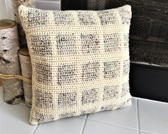 Crochet Pillow Cover PATTERN, Crochet Farmhouse pillow cover,  Easy Crochet Cushion Cover, Crochet Housewarming gift, Crochet Teacher gift