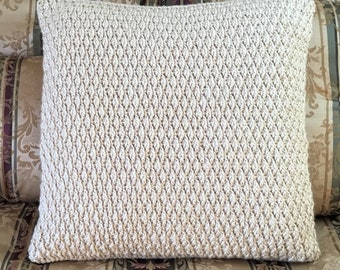 Crochet pillow cover PATTERN. Easy to learn alpine stitch. Elegant, unique Housewarming Gift. Crochet homeware.