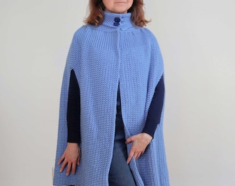 Crochet CAPE Pattern PDF. Beginner friendly UPDATED Classic Crochet Cape for women. Open front. Uses the simplest of stitches.