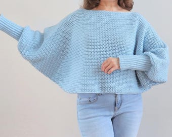 Crochet Bat Wing Sweater PATTERN. Crochet wing sweater for women is EASY to make. One simple stitch! Gorgeous drape. So soft.