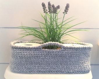 Crochet rectangle basket with handles PATTERN, Crochet Housewarming GIFT, crochet Homeware, Crochet for Bathroom, Crochet basket